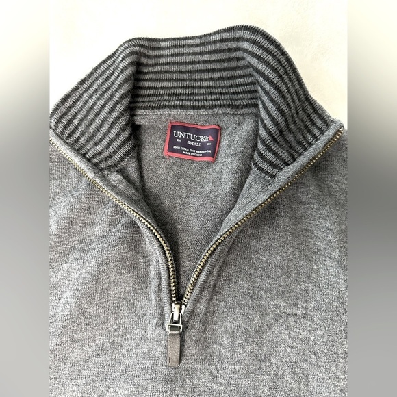UNTUCKit Belguardo Merino Wool Quarter -Zip Sweater Size Small - Picture 5 of 9